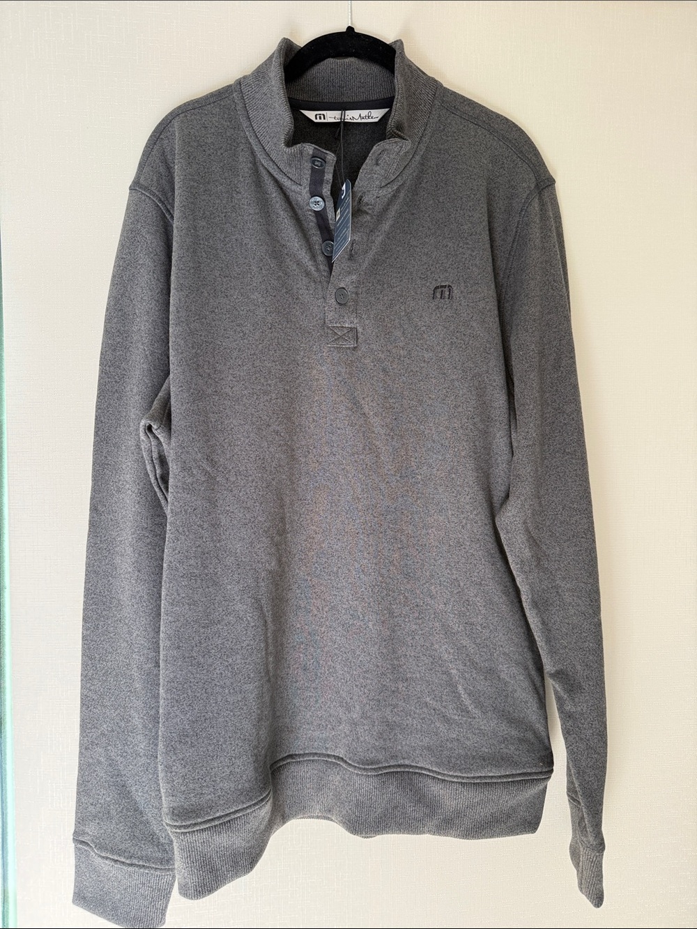 Travis Mathew Gray Quarter-Placket Pullover